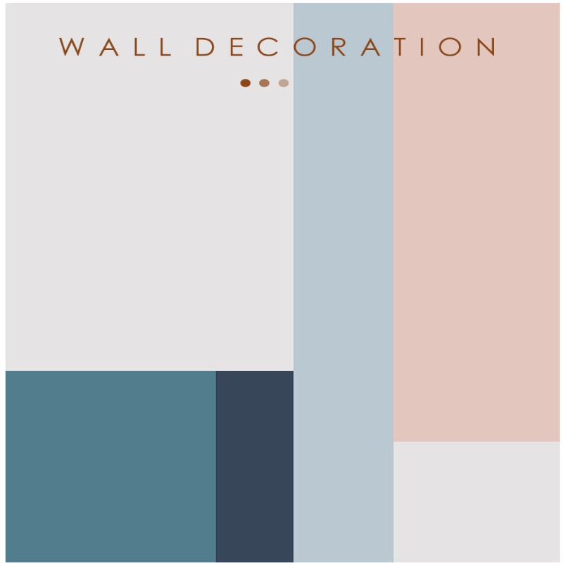 Minimalist Abstract Geometric Pink Blue - Canvas Wall Art Painting | Bowlift
