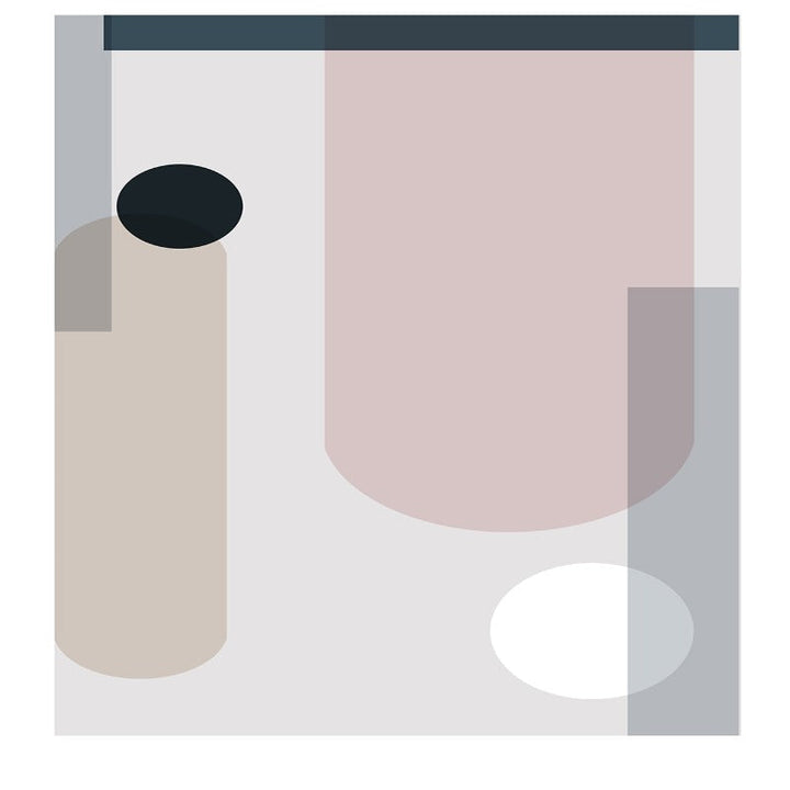 Minimalist Abstract Geometric Pink Blue - Canvas Wall Art Painting | Bowlift