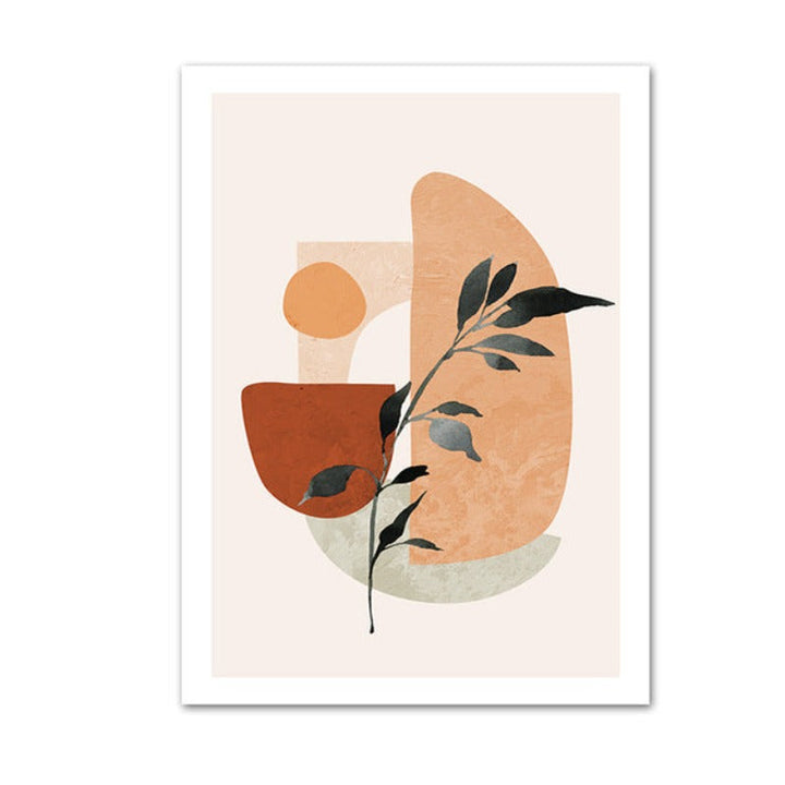 Abstract Still Life Beige Plants - Canvas Wall Art Painting | Bowlift