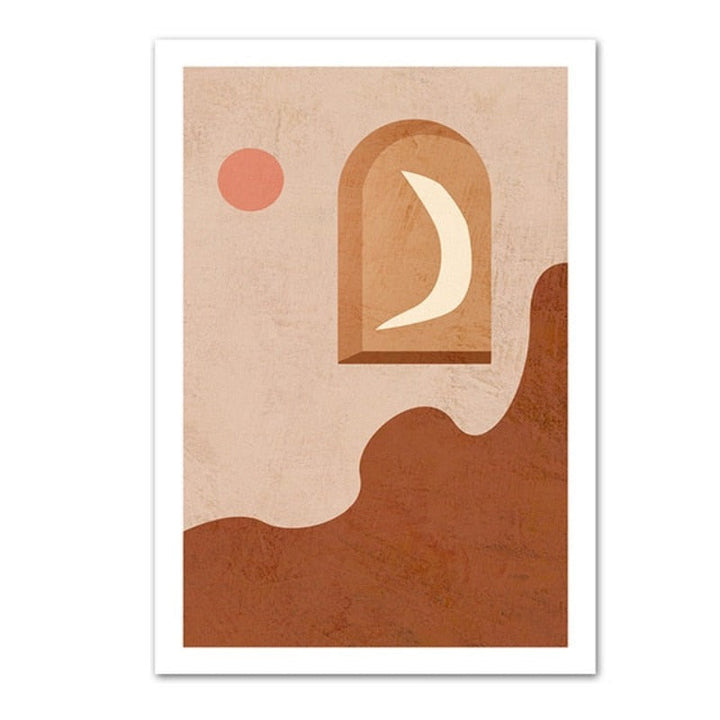 Abstract Still Life Beige Plants - Canvas Wall Art Painting | Bowlift