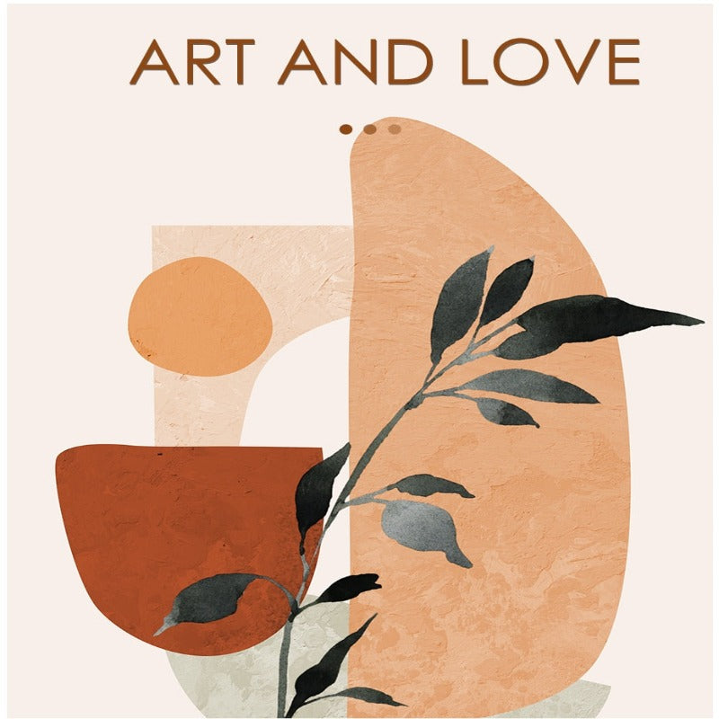 Abstract Still Life Beige Plants - Canvas Wall Art Painting | Bowlift