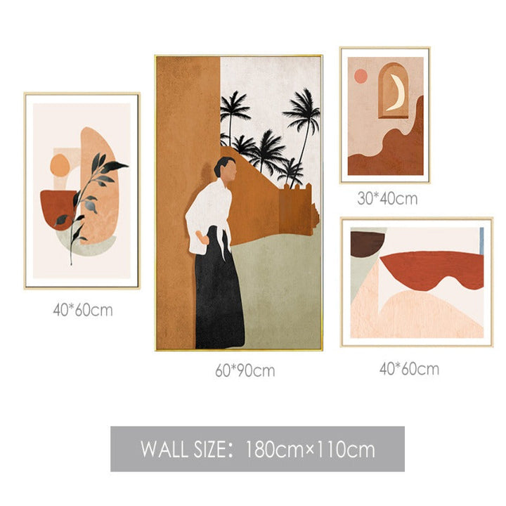 Abstract Still Life Beige Plants - Canvas Wall Art Painting | Bowlift
