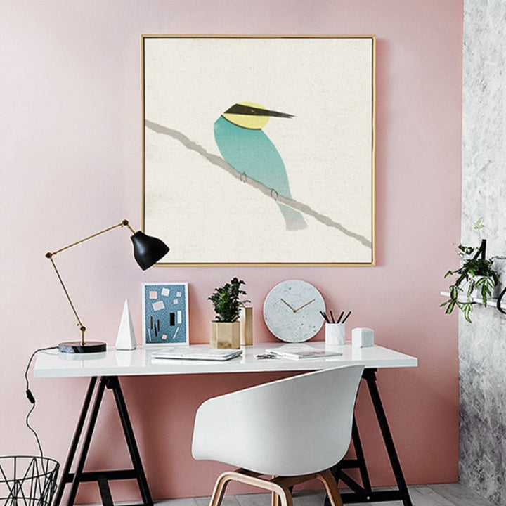 Birds Robin Bee-Eater - Canvas Wall Art Painting | Bowlift