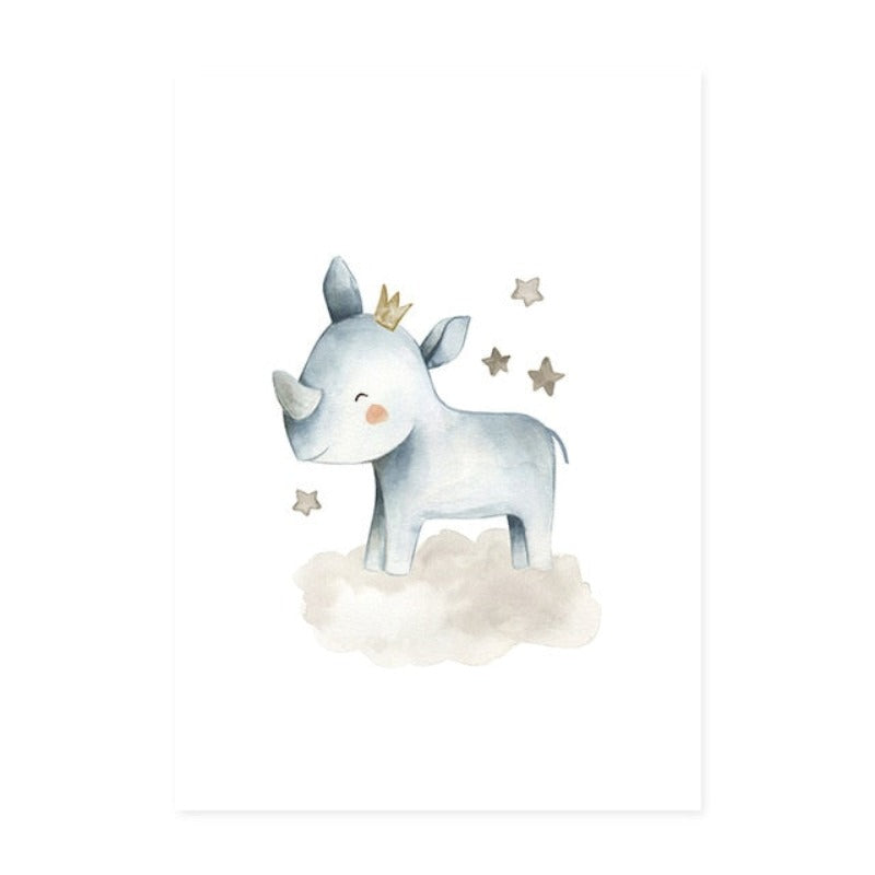 Cartoon Crown Woodland - Canvas Wall Art Painting | Bowlift