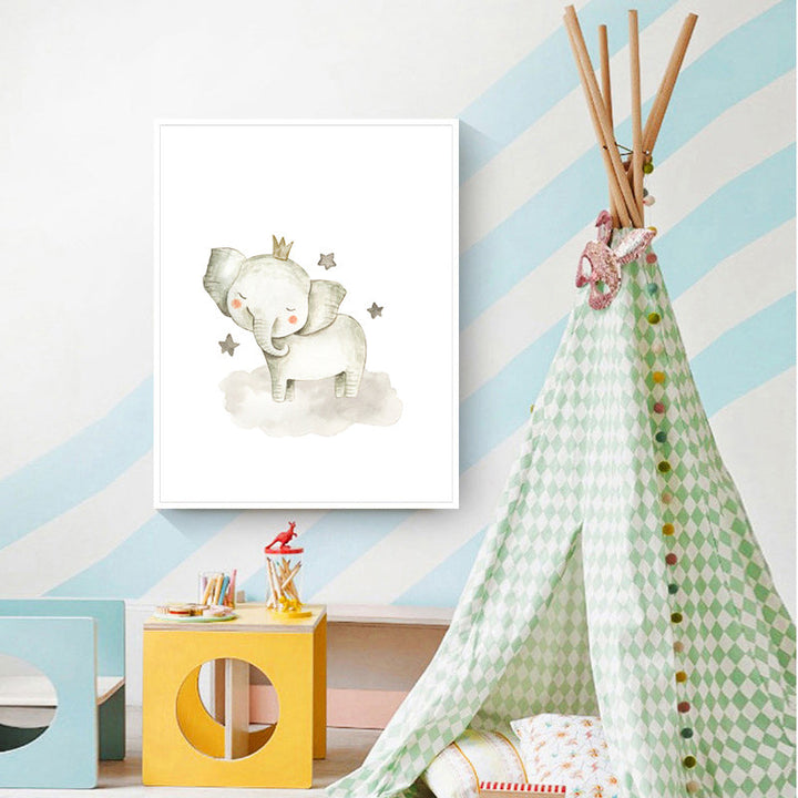 Cartoon Crown Woodland - Canvas Wall Art Painting | Bowlift