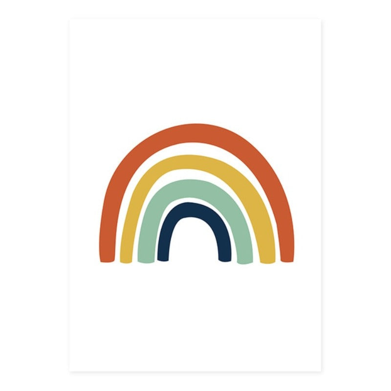 Modern Rainbow Alphabet Nursery  - Canvas Wall Art Painting | Bowlift