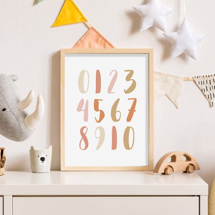 Modern Rainbow Alphabet Nursery  - Canvas Wall Art Painting | Bowlift