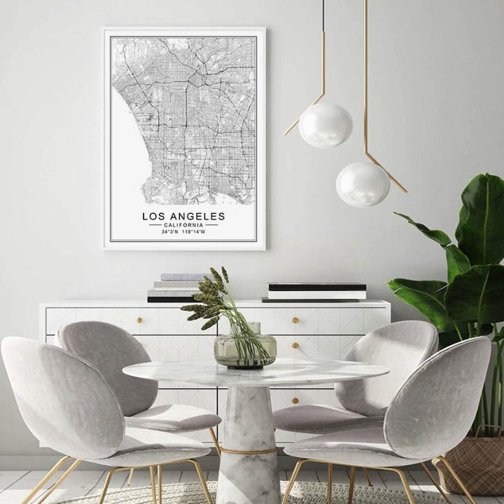 Los Angeles City Map Modern Building Landscape | Bowlift