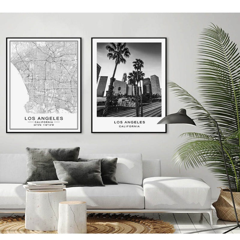 Los Angeles City Map Modern Building Landscape | Bowlift