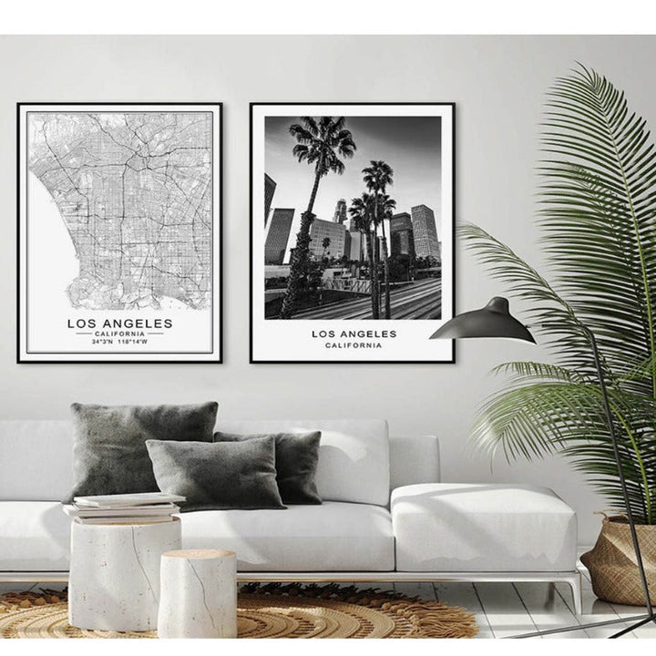 Los Angeles City Map Modern Building Landscape | Bowlift