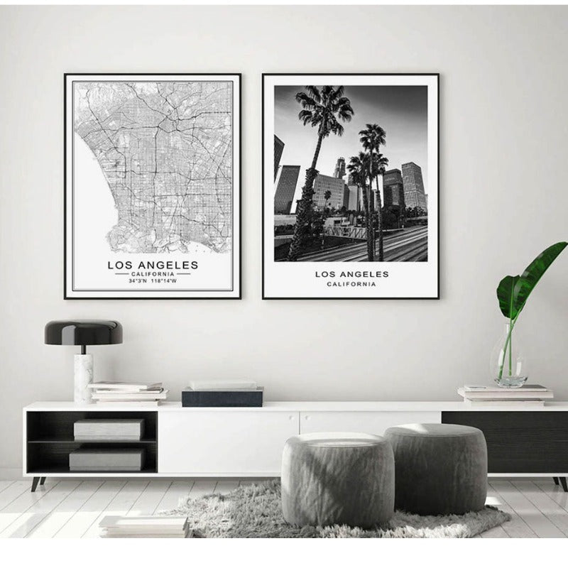 Los Angeles City Map Modern Building Landscape | Bowlift