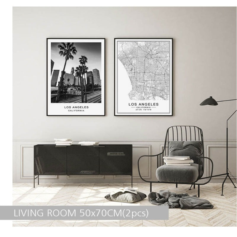 Los Angeles City Map Modern Building Landscape | Bowlift