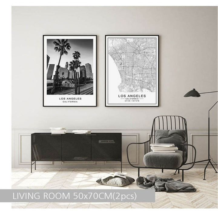 Los Angeles City Map Modern Building Landscape | Bowlift