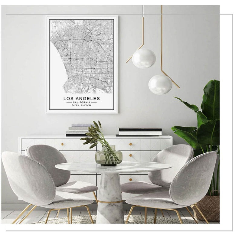 Los Angeles City Map Modern Building Landscape | Bowlift