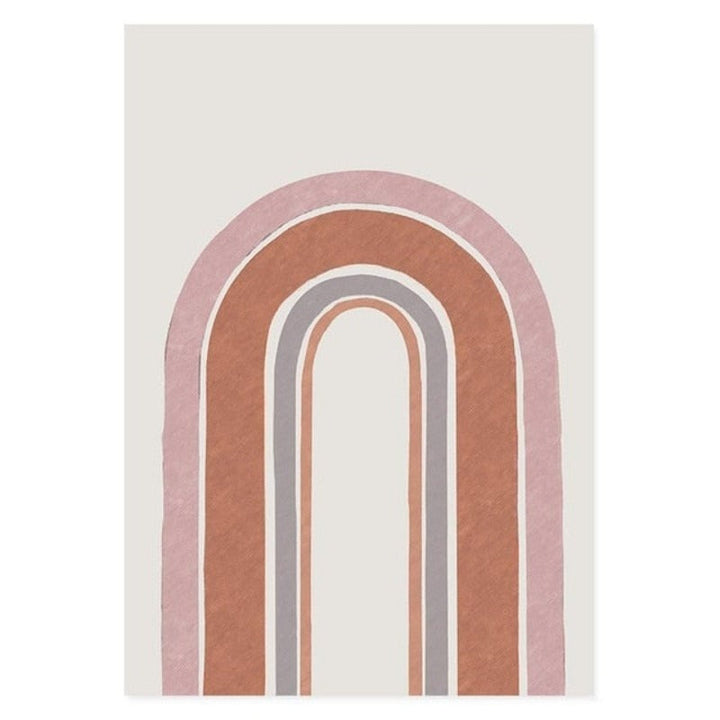 Mid-Century Modern Abstract Gallery Burnt Orange - Canvas Wall Art Painting | Bowlift
