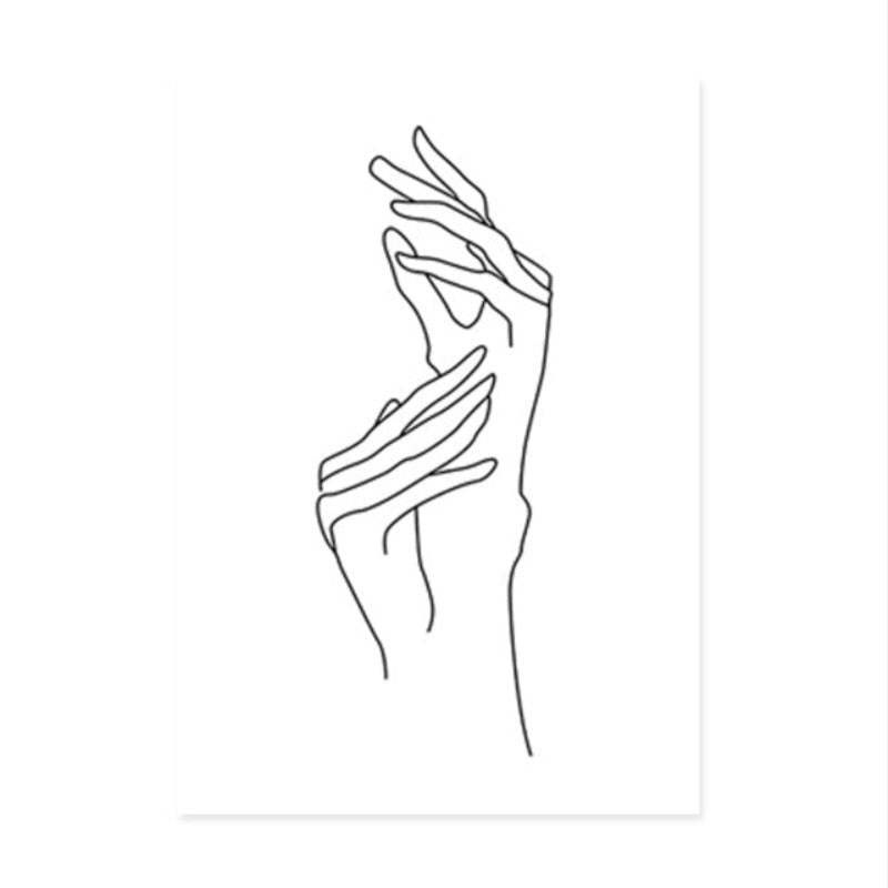 Hands Line Minimalist - Canvas Wall Art Painting | Bowlift