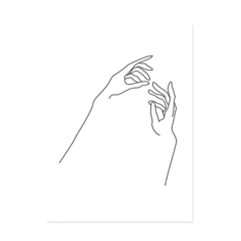 Hands Line Minimalist - Canvas Wall Art Painting | Bowlift
