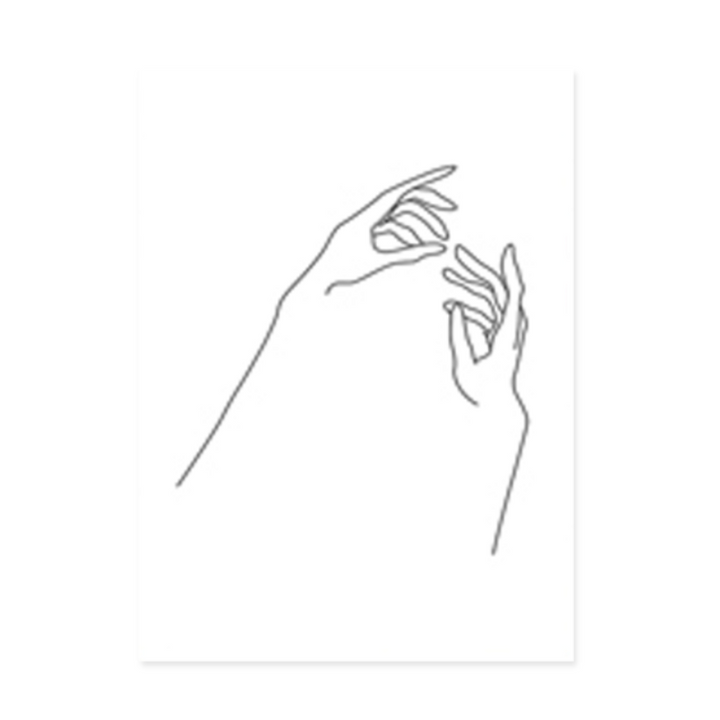 Hands Line Minimalist - Canvas Wall Art Painting | Bowlift