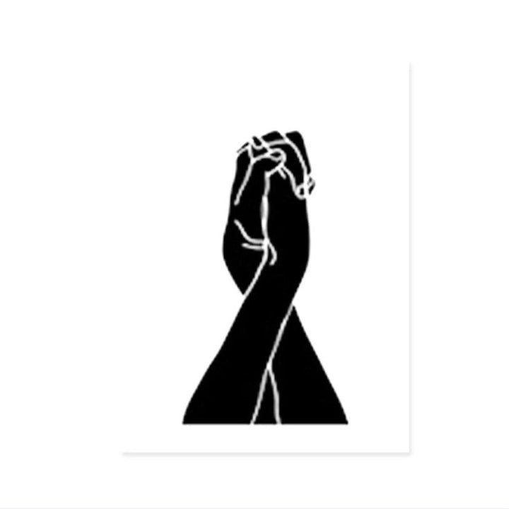 Hands Line Minimalist - Canvas Wall Art Painting | Bowlift