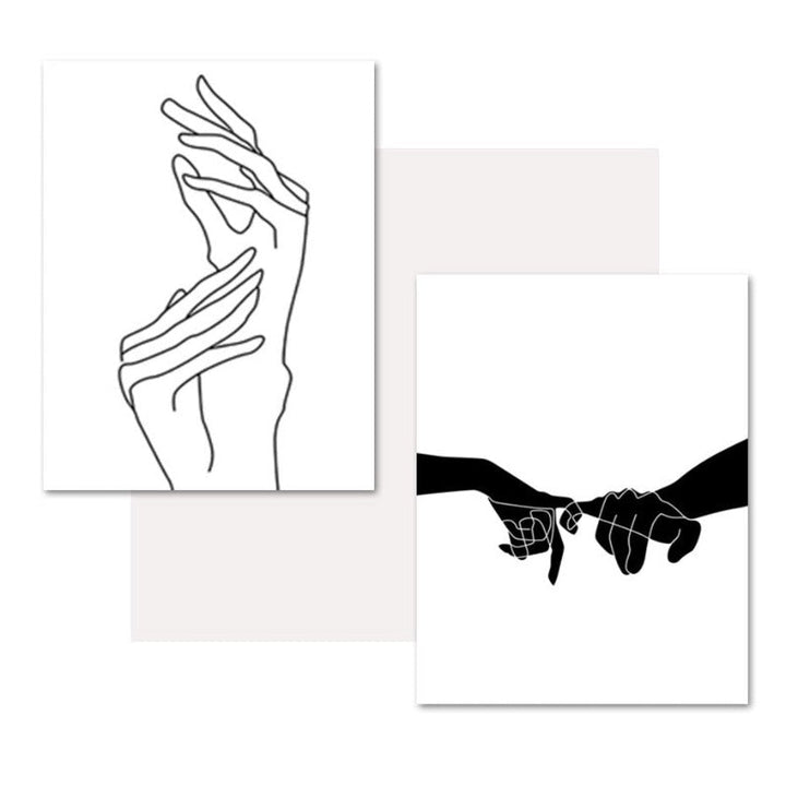 Hands Line Minimalist - Canvas Wall Art Painting | Bowlift