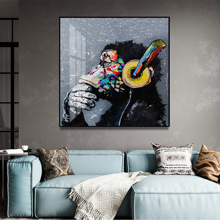 Thinking Monkey - Canvas Wall Art Painting | Bowlift