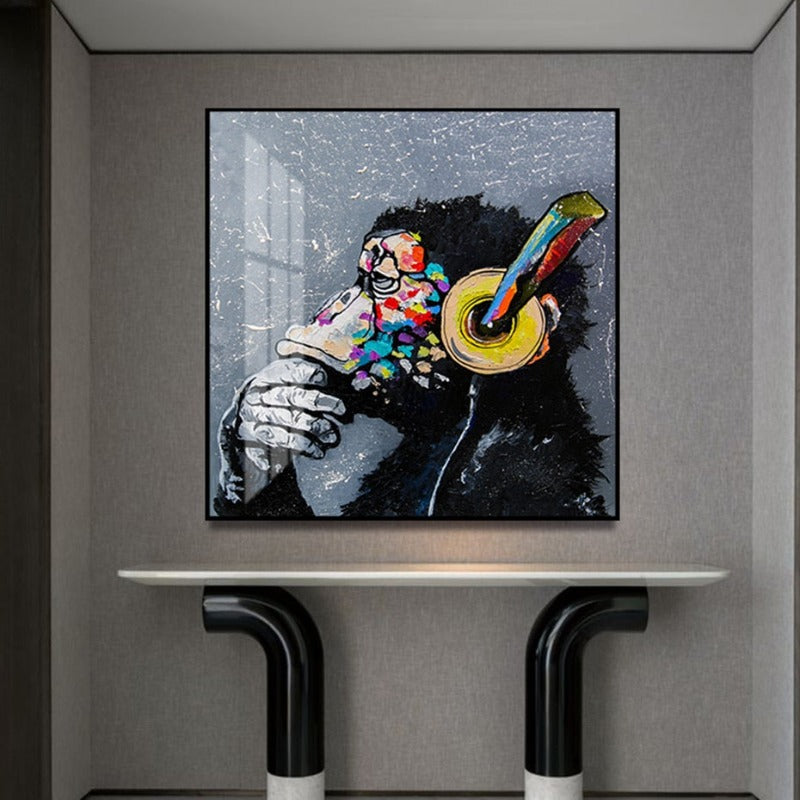 Thinking Monkey - Canvas Wall Art Painting | Bowlift