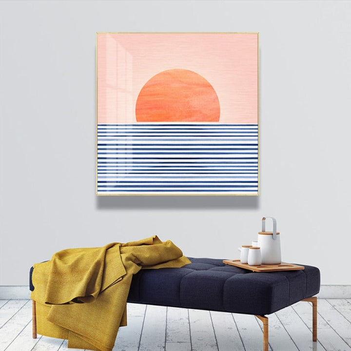 Sunrise From Sea - Canvas Wall Art Painting | Bowlift