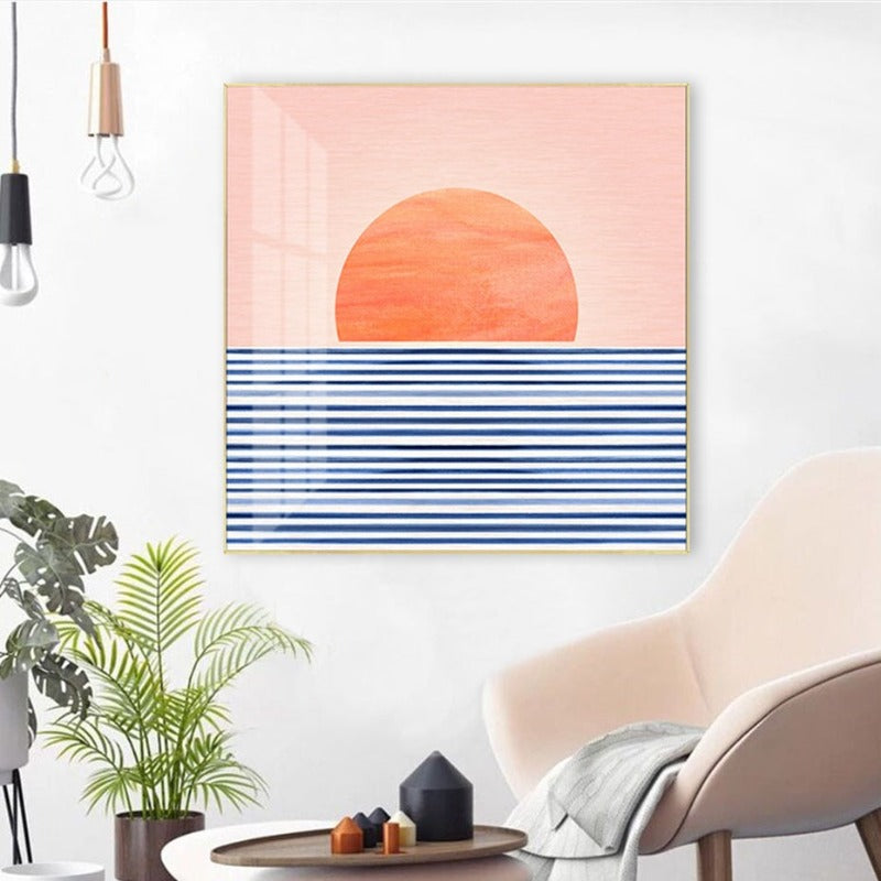 Sunrise From Sea - Canvas Wall Art Painting | Bowlift