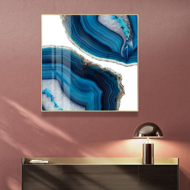 Blue Marble Trend - Canvas Wall Art Painting | Bowlift