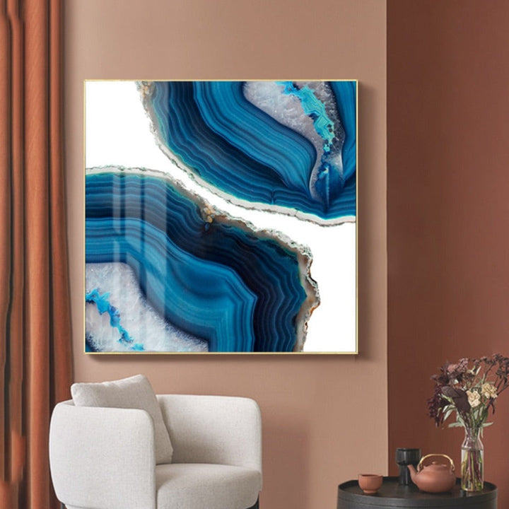 Blue Marble Trend - Canvas Wall Art Painting | Bowlift
