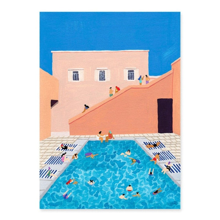 Summer Swimming Party Wall Art Pictures - Canvas Wall Art Painting | Bowlift