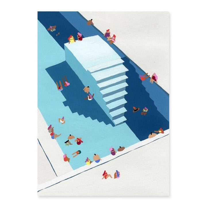 Summer Swimming Party Wall Art Pictures - Canvas Wall Art Painting | Bowlift