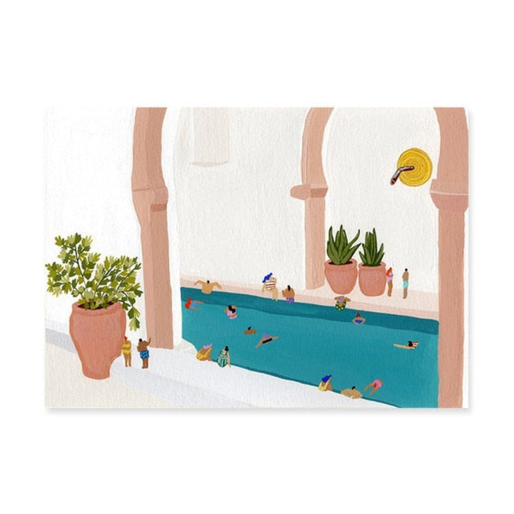 Summer Swimming Party Wall Art Pictures - Canvas Wall Art Painting | Bowlift
