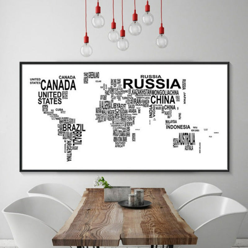 World Map - Canvas Wall Art Painting | Bowlift