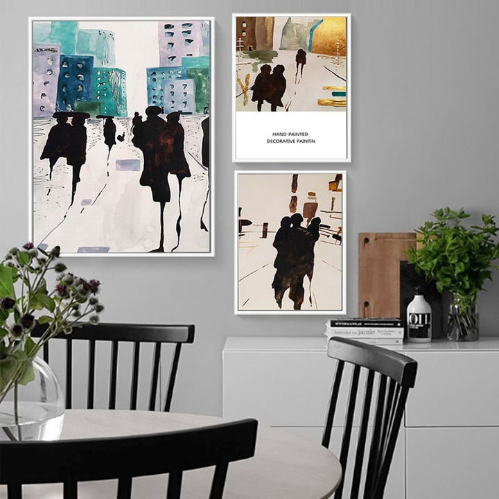 Shadows In City - Canvas Wall Art Painting | Bowlift