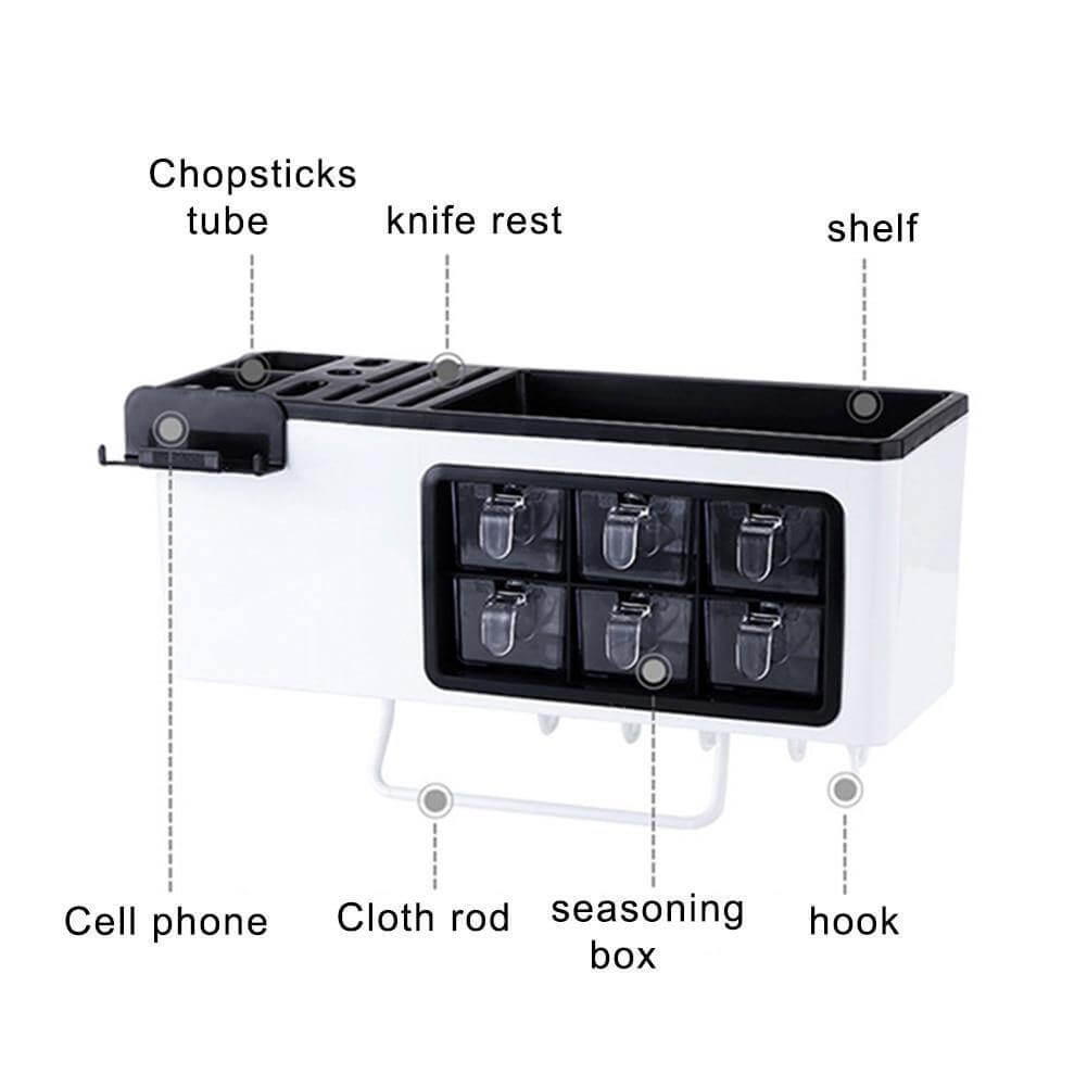 BowLift | Multipurpose Useful Shelf Seasoning Storage Organizer with Phone Holder