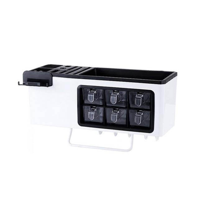 BowLift | Multipurpose Useful Shelf Seasoning Storage Organizer with Phone Holder