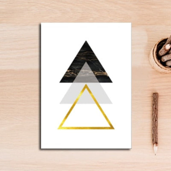 Modern Abstract Geometry Triangles - Canvas Wall Art Painting | Bowlift