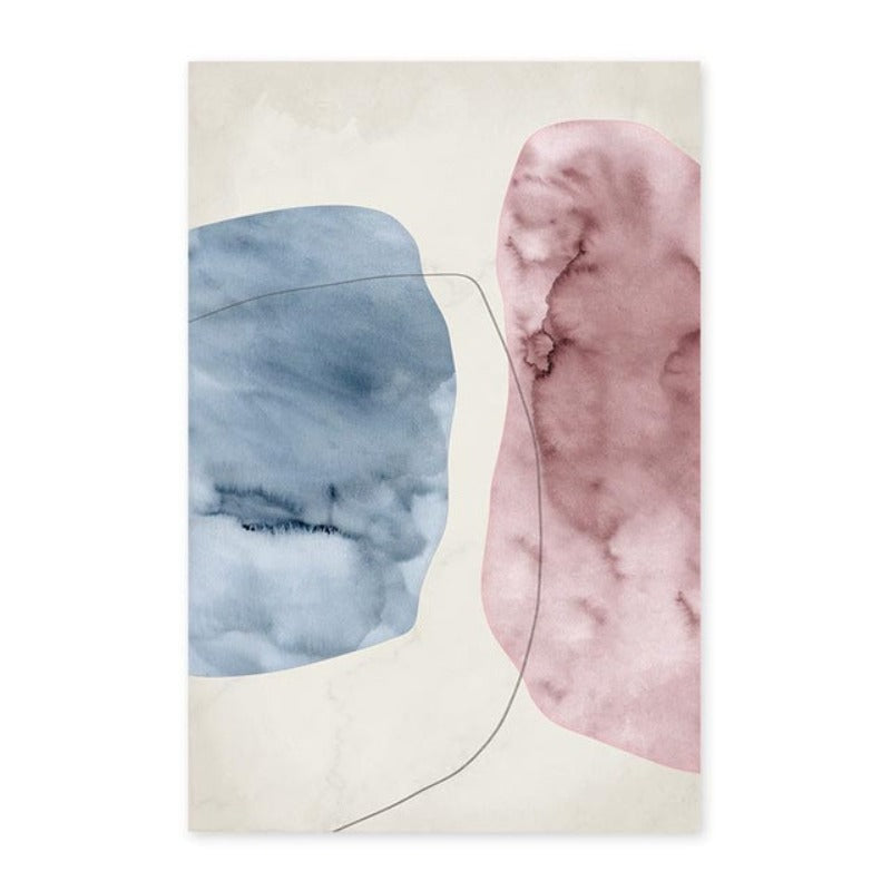Abstract Pink Blue Marble Grain Background Posters Prints - Canvas Wall Art Painting | Bowlift
