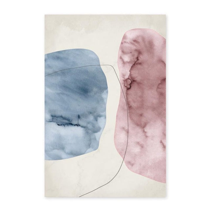 Abstract Pink Blue Marble Grain Background Posters Prints - Canvas Wall Art Painting | Bowlift