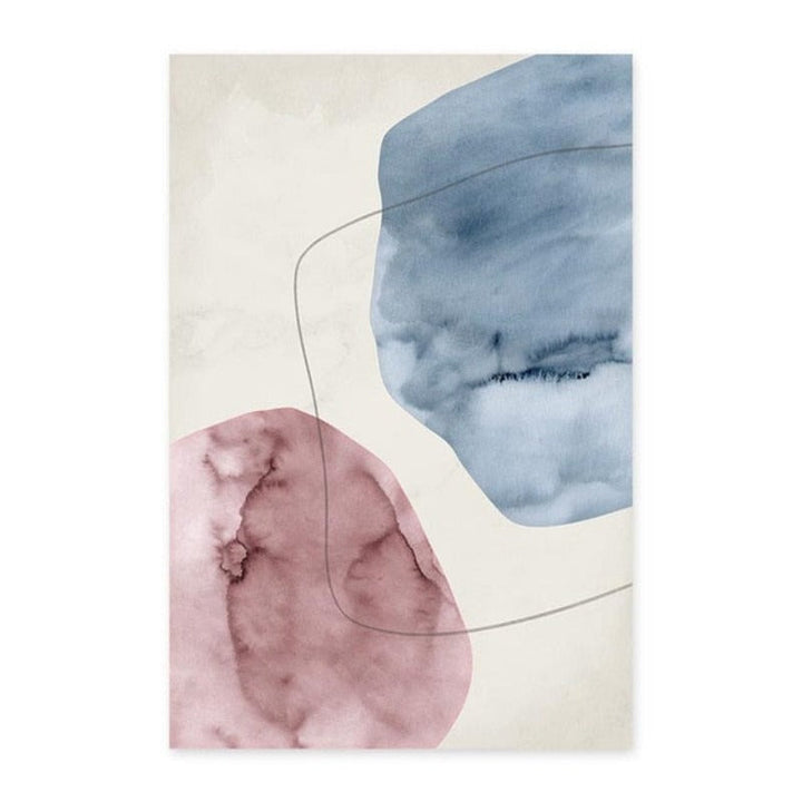 Abstract Pink Blue Marble Grain Background Posters Prints - Canvas Wall Art Painting | Bowlift