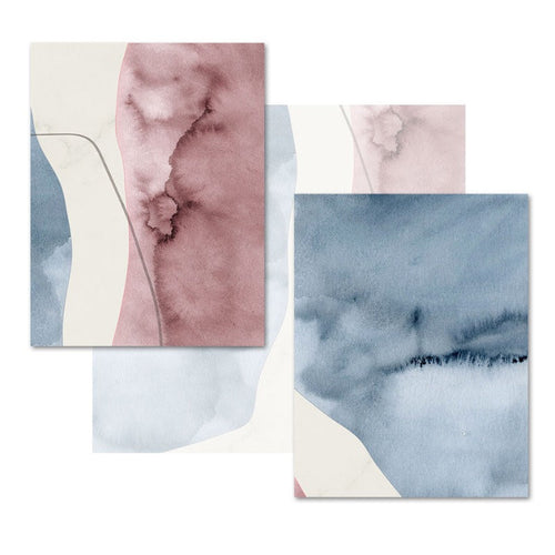 Abstract Pink Blue Marble Grain Background Posters Prints - Canvas Wall Art Painting | Bowlift