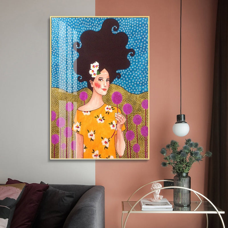 Fashion Flower Girl - Canvas Wall Art Painting | Bowlift