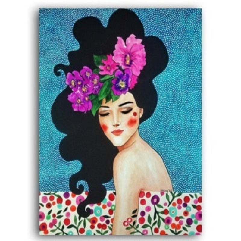 Fashion Flower Girl - Canvas Wall Art Painting | Bowlift