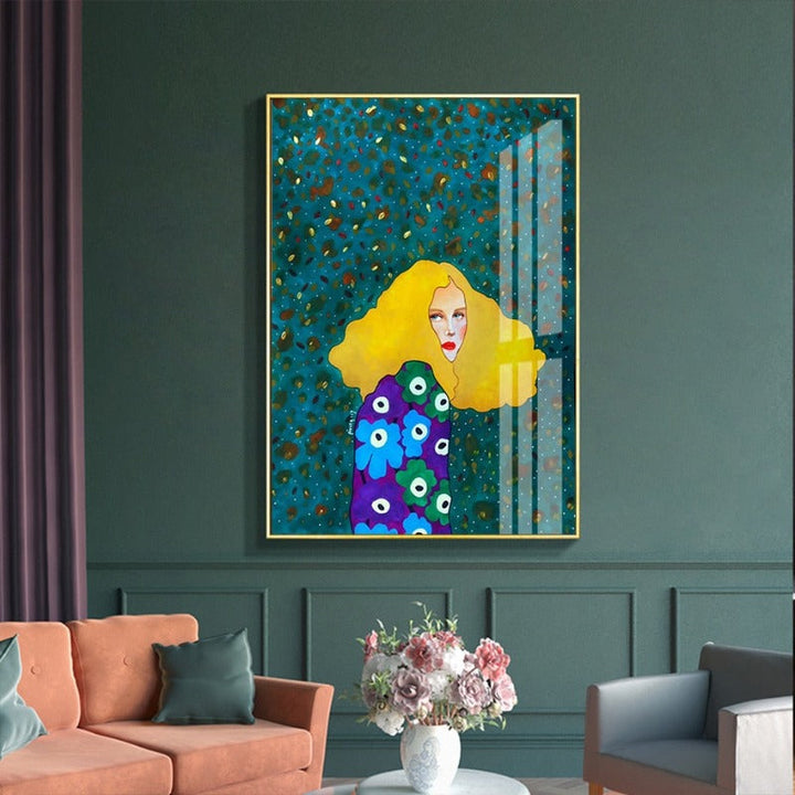 Fashion Flower Girl - Canvas Wall Art Painting | Bowlift