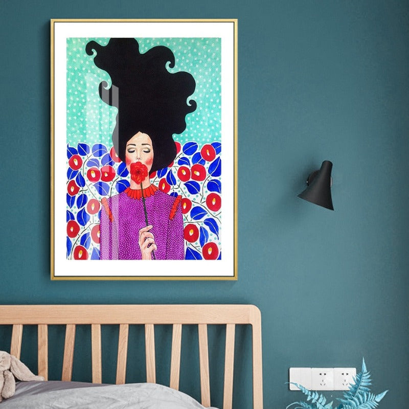 Fashion Flower Girl - Canvas Wall Art Painting | Bowlift