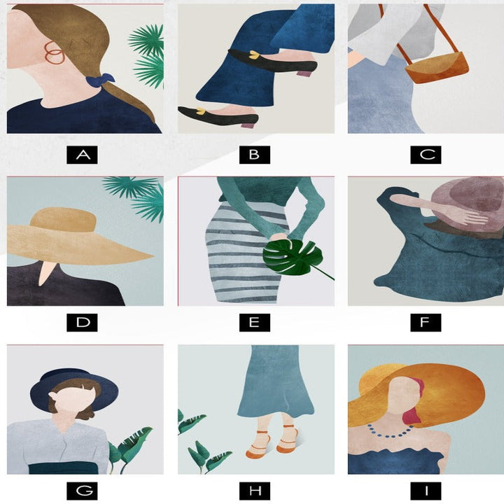 Modern Trendy Figure Posters - Canvas Wall Art Painting | Bowlift