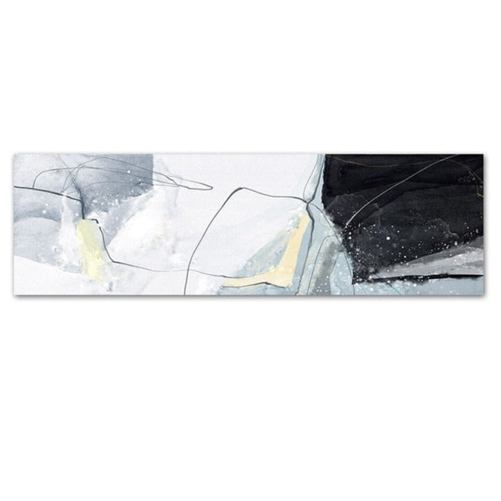 Long Blue Marble Background Bedroom - Canvas Wall Art Painting | Bowlift