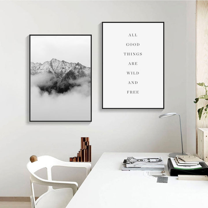 Foggy Sky Lake Lion - Canvas Wall Art Painting | Bowlift