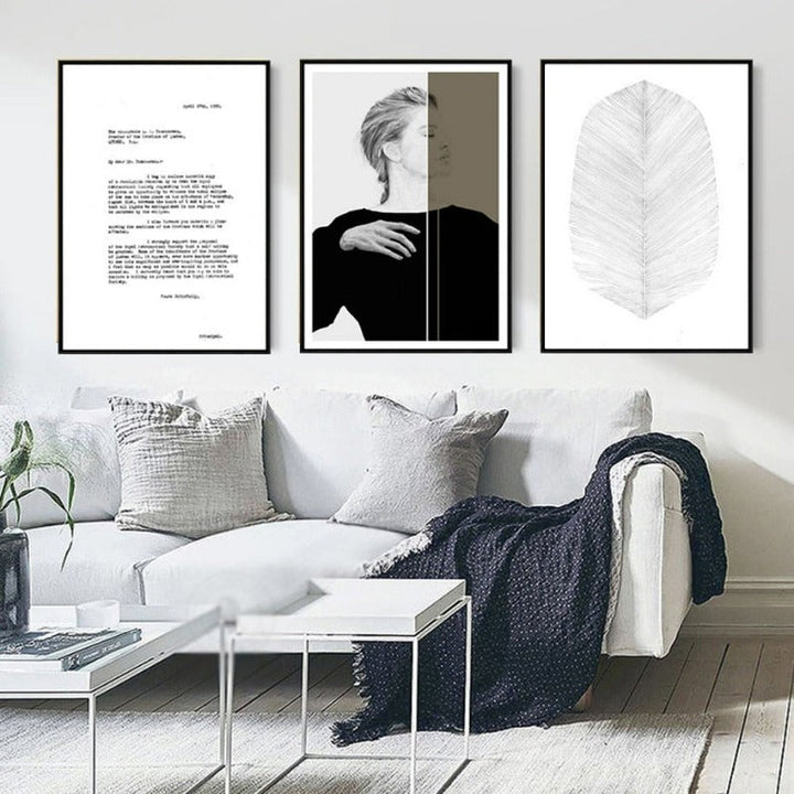 Nordic Abstract Leaf Art - Canvas Wall Art Painting | Bowlift